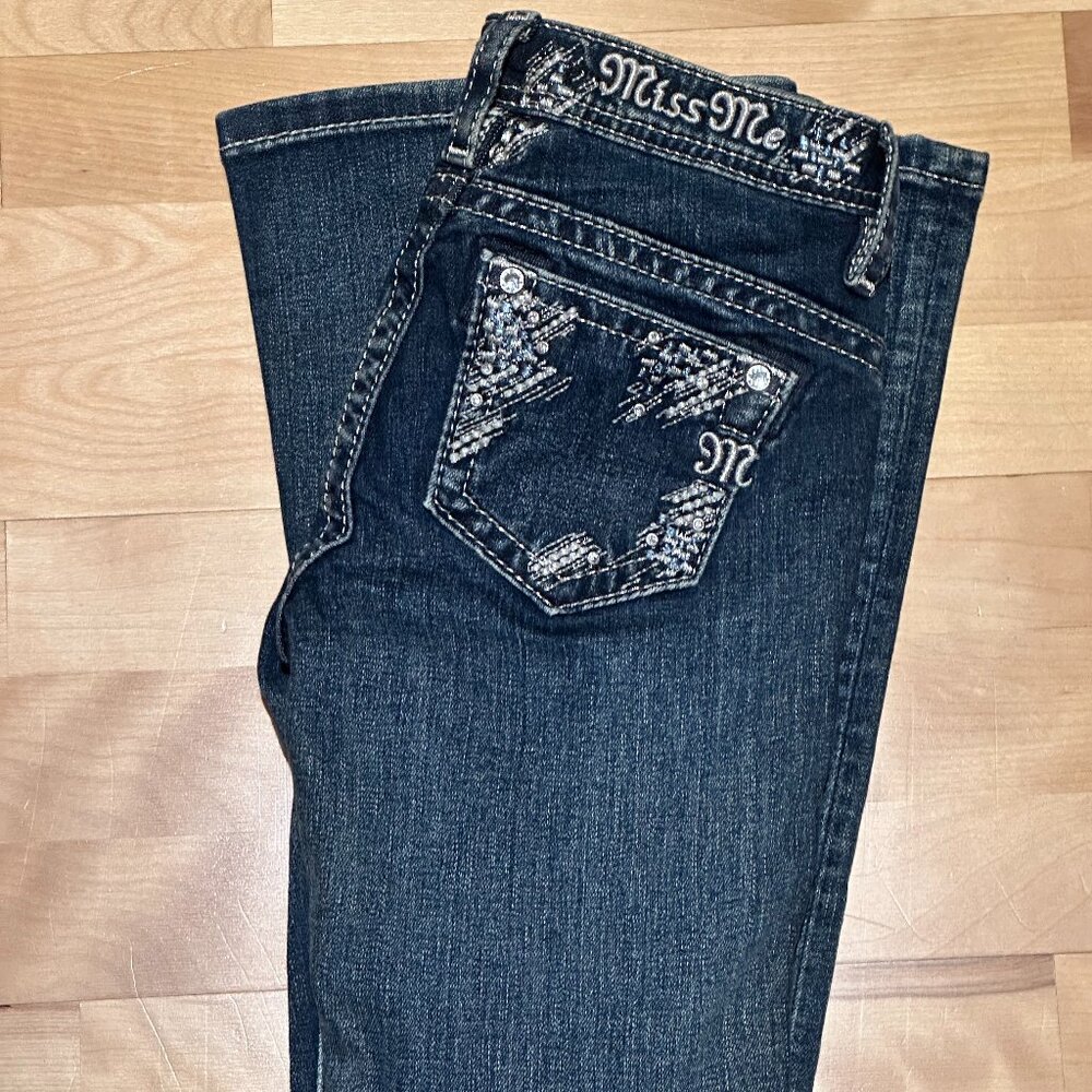 Miss Me Girls Bootcut Denim Jeans.  Flat pocket.  Size 12.  New With Tags!  Dark